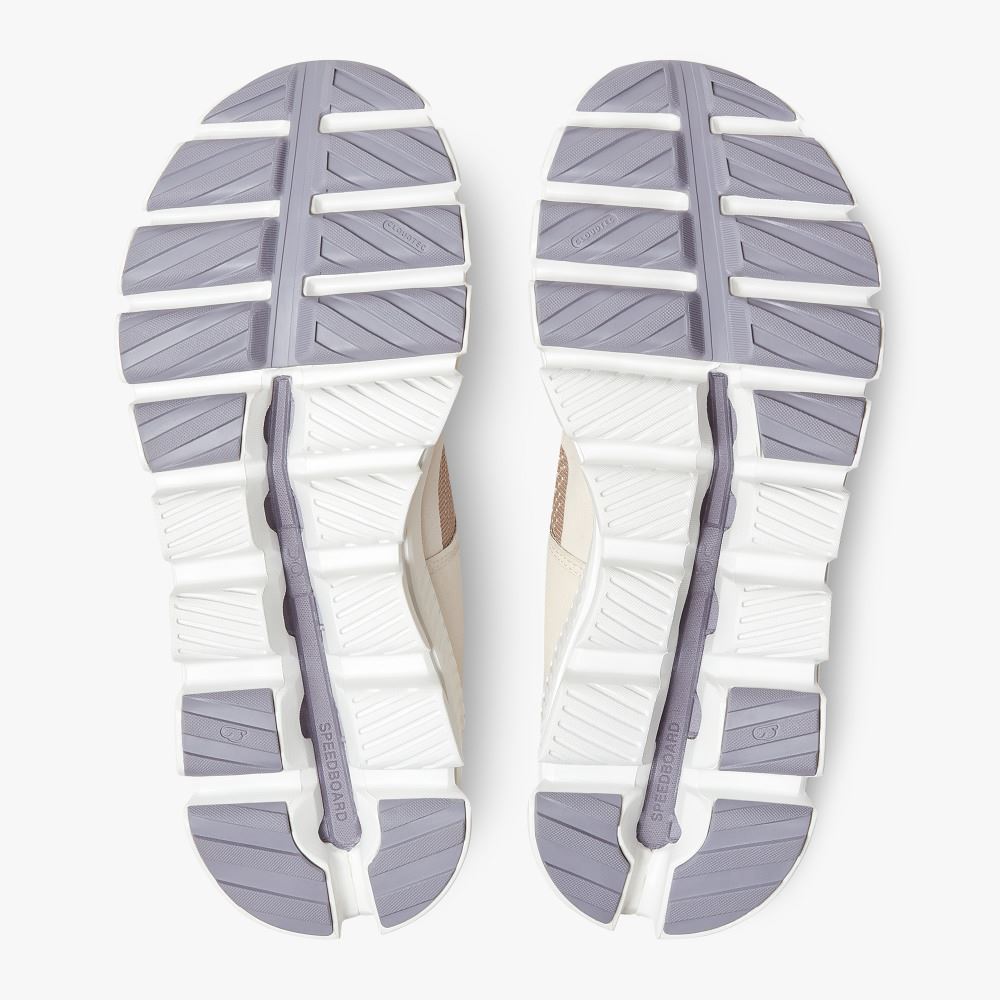 Beige Women's On Running Cloud Hi Sneakers | UFR1284ZR