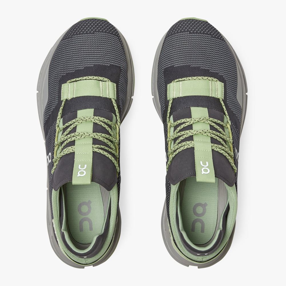 Black Green Men's On Running Cloudnova Sneakers | JAN835PC