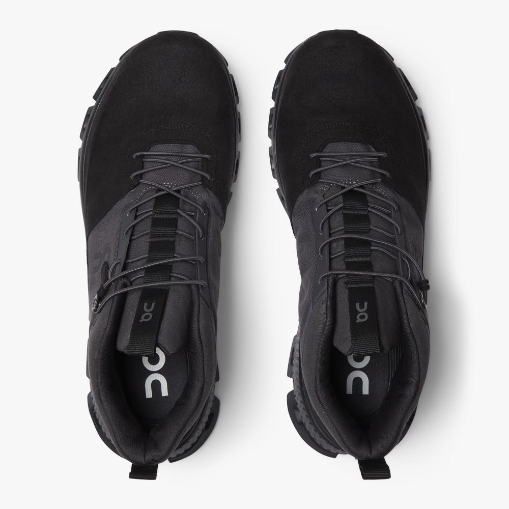 Black Grey Men's On Running Cloud Hi Sneakers | VTP688HU