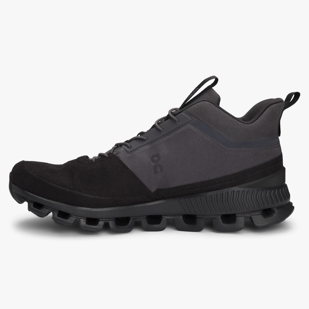 Black Grey Men's On Running Cloud Hi Sneakers | VTP688HU