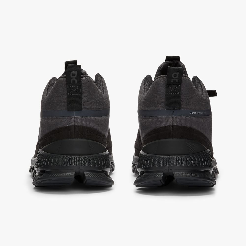Black Grey Men's On Running Cloud Hi Sneakers | VTP688HU