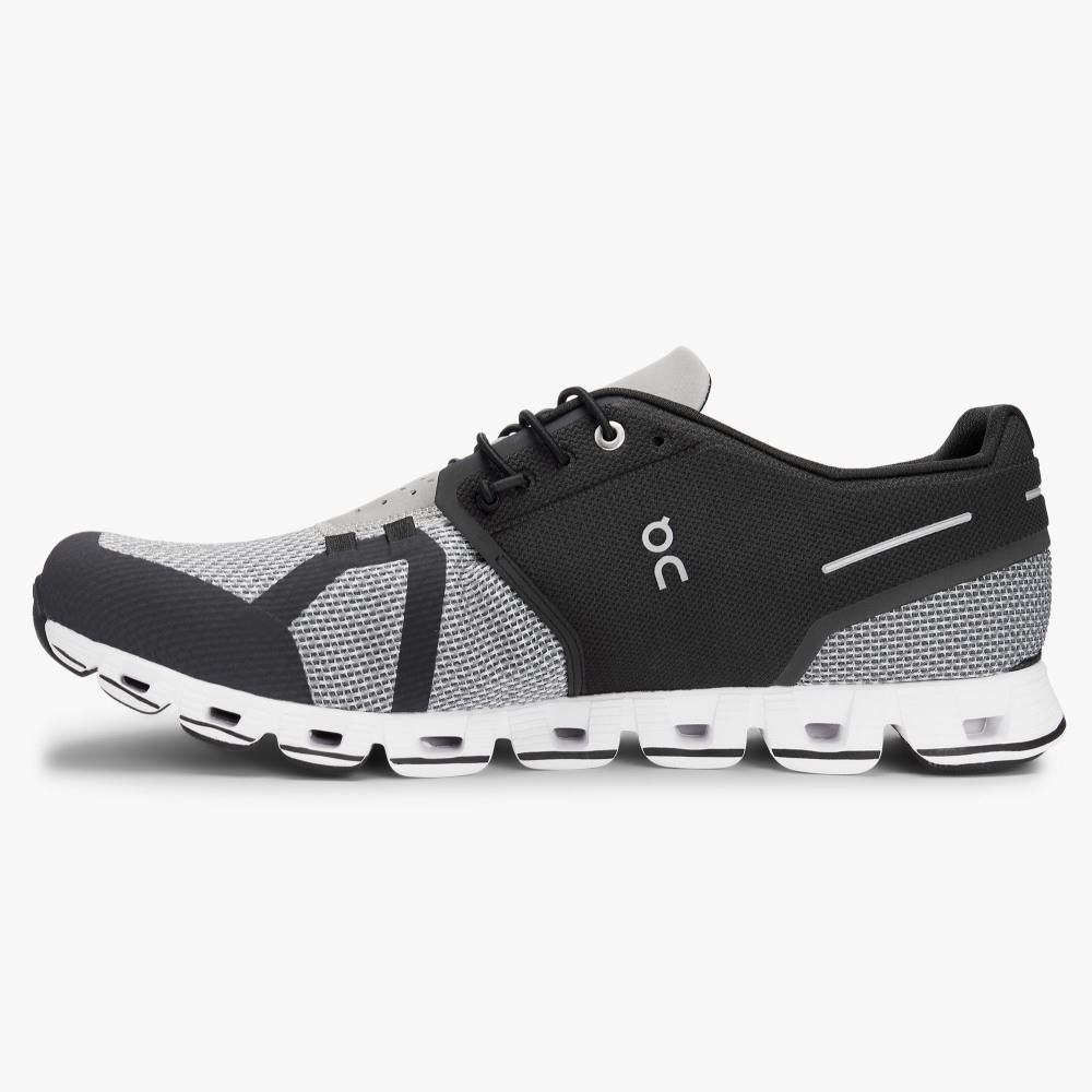 Black Grey Men's On Running Cloud Sneakers | ALO6876II