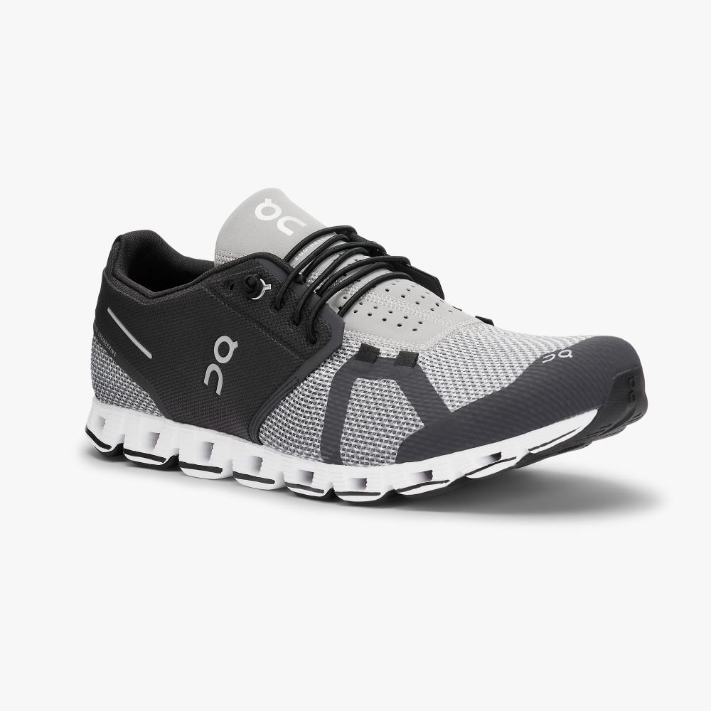 Black Grey Men's On Running Cloud Sneakers | ALO6876II