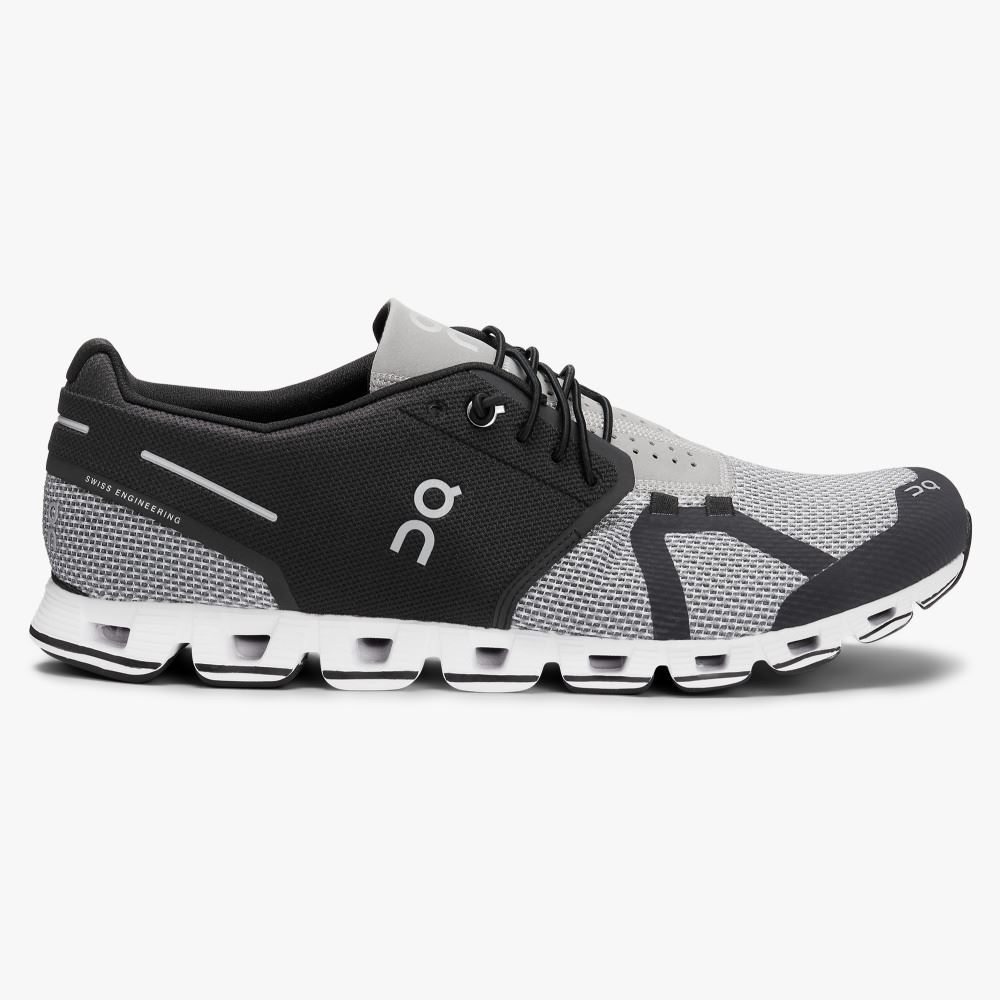Black Grey Men\'s On Running Cloud Sneakers | ALO6876II