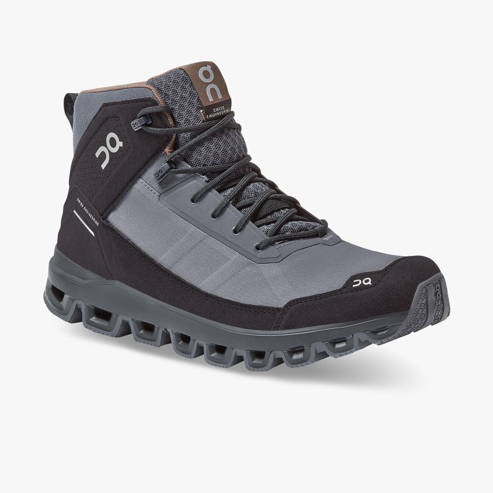 Black Grey Men's On Running Cloudridge Hiking Shoes | HXD398NC
