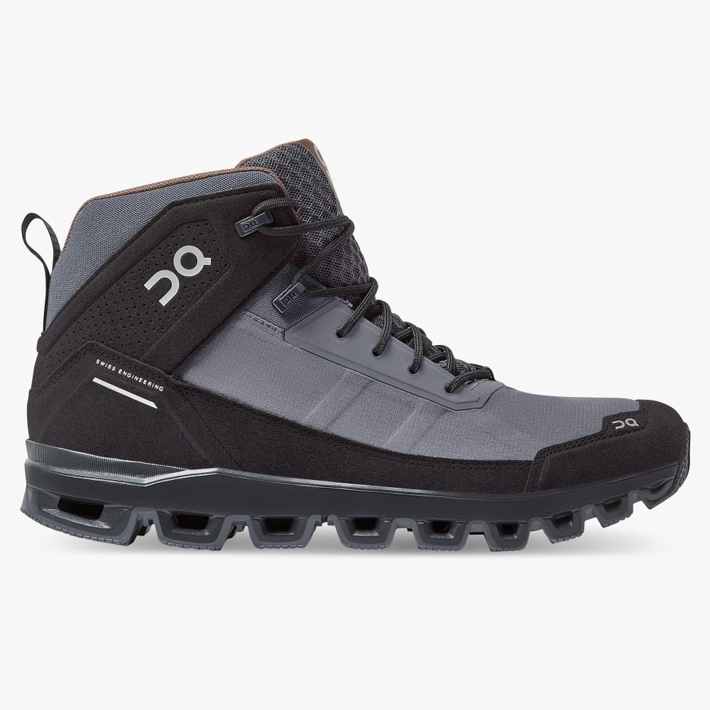 Black Grey Men\'s On Running Cloudridge Hiking Shoes | HXD398NC