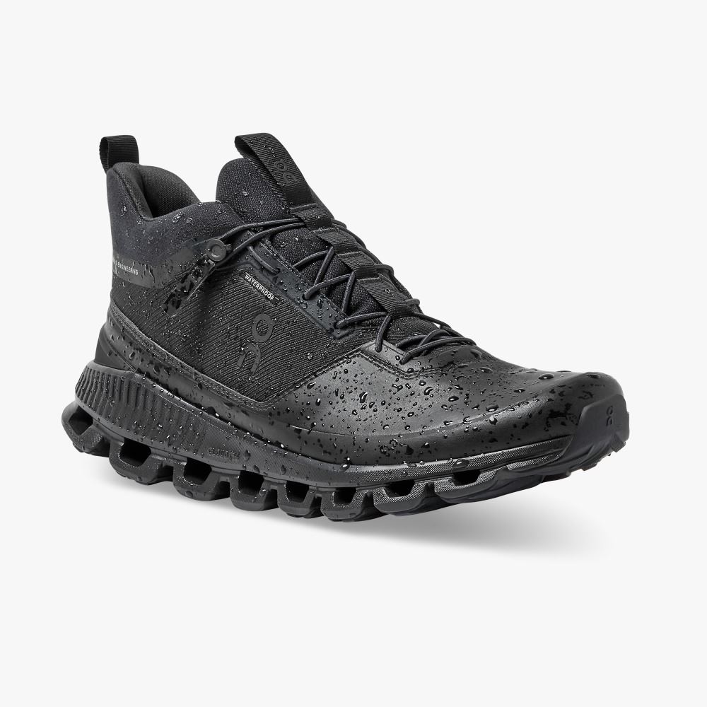 Black Men's On Running Cloud Hi Sneakers | YSS2786BD