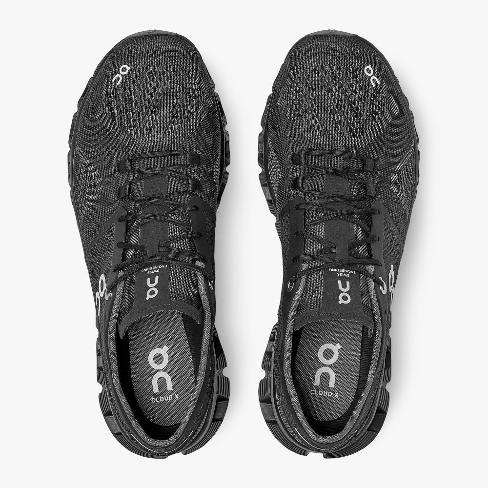 Black Men's On Running Cloud X Road Running Shoes | YXH433SI