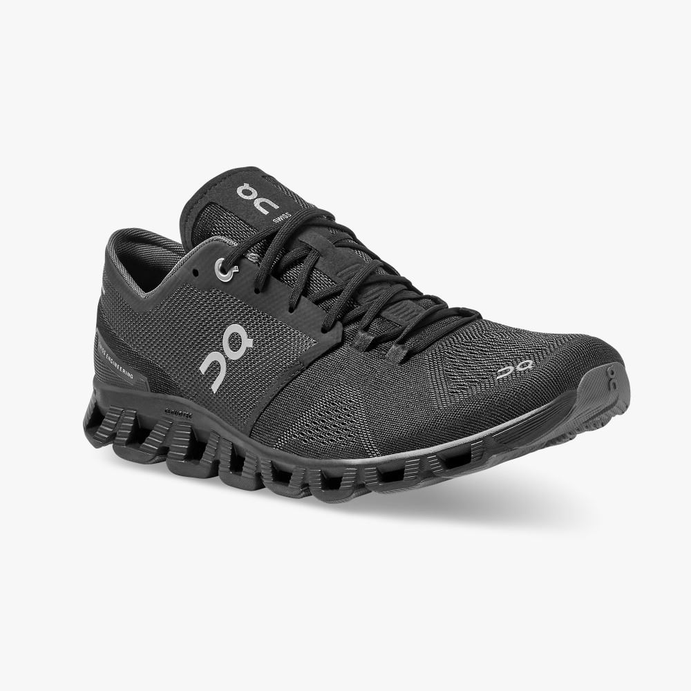 Black Men's On Running Cloud X Road Running Shoes | YXH433SI