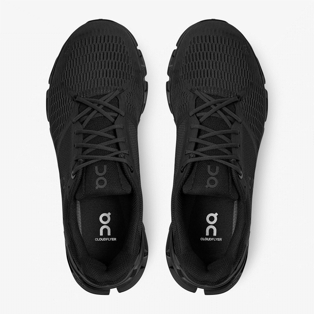 Black Men's On Running Cloudflyer Road Running Shoes | TDA4594AQ