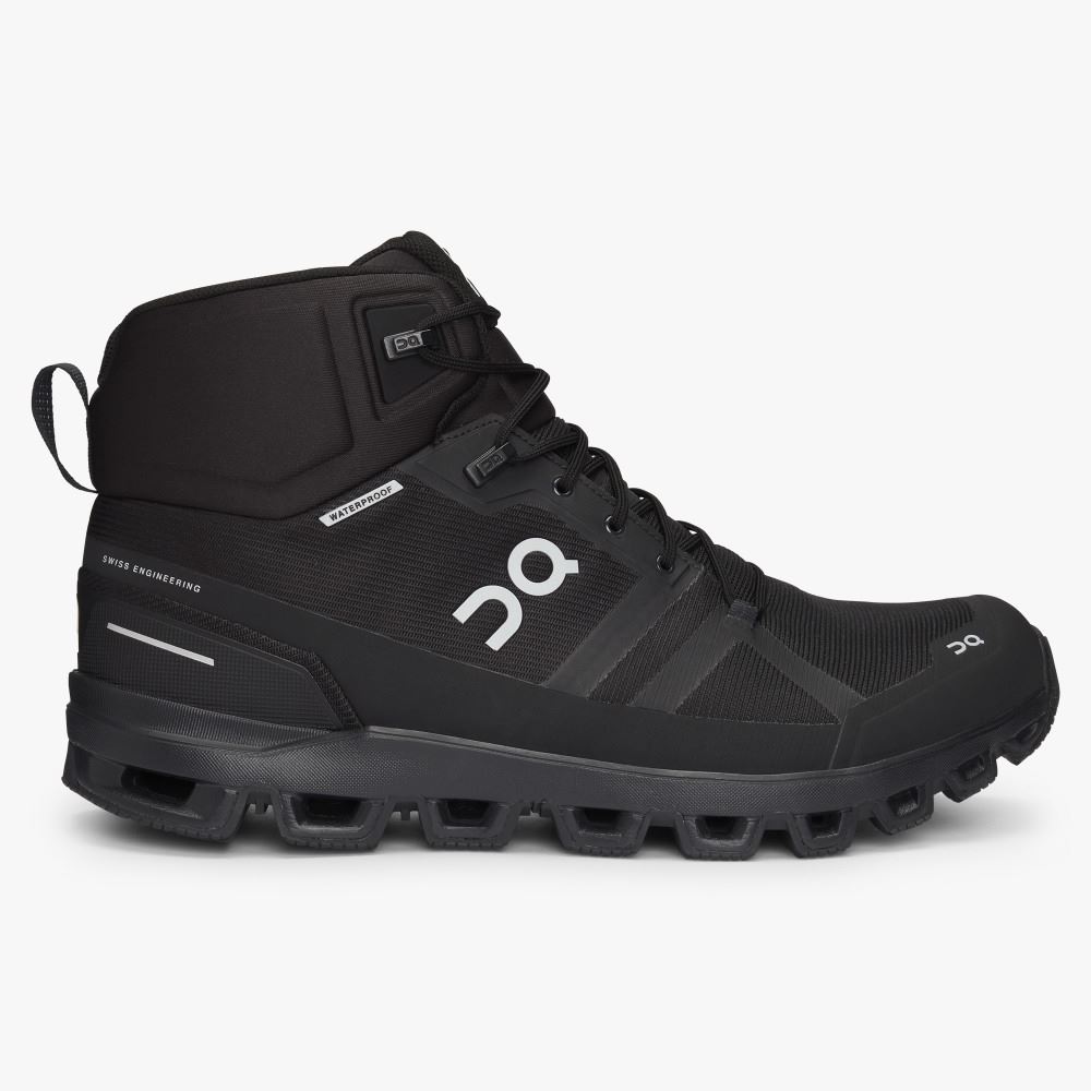 Black Men\'s On Running Cloudrock Hiking Shoes | GAR814OR