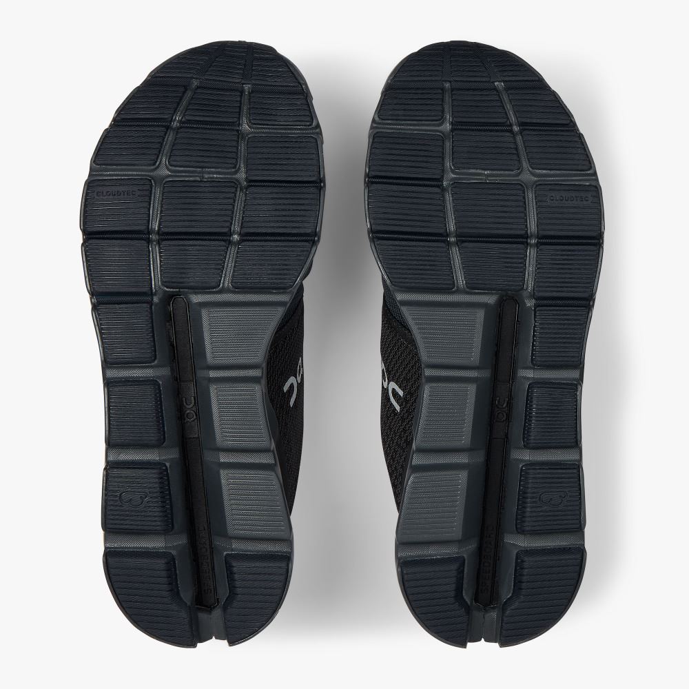 Black Men's On Running Cloudstratus Road Running Shoes | EFU2179AM