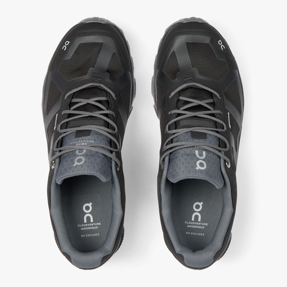 Black Men's On Running Cloudventure Trail Running Shoes | QXD2793PR