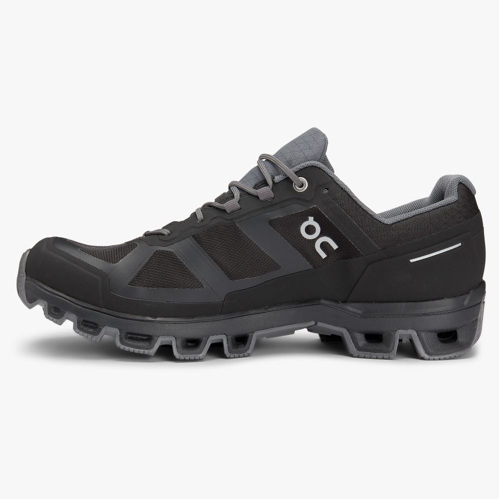 Black Men's On Running Cloudventure Trail Running Shoes | QXD2793PR