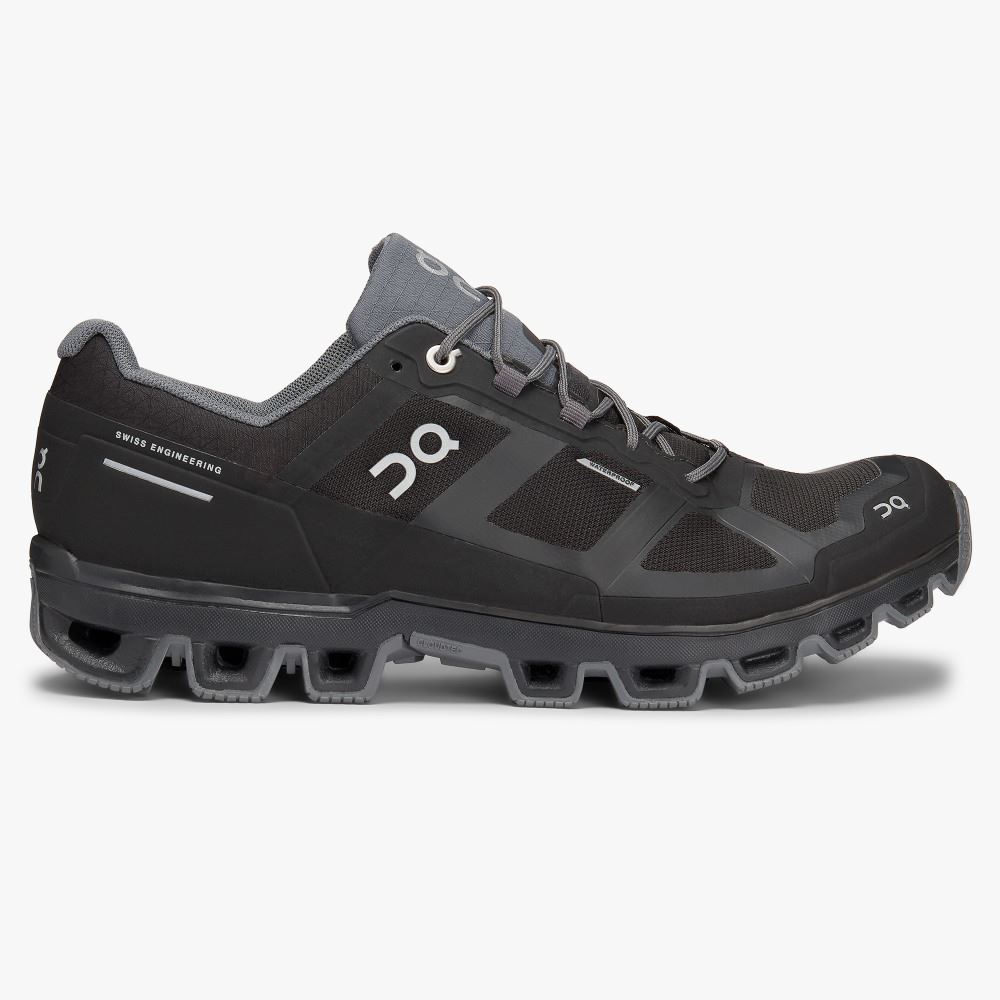 Black Men\'s On Running Cloudventure Trail Running Shoes | QXD2793PR