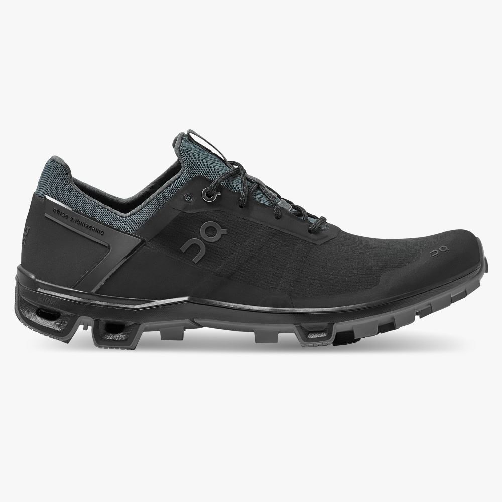 Black Men\'s On Running Cloudventure Trail Running Shoes | VHX4156RT