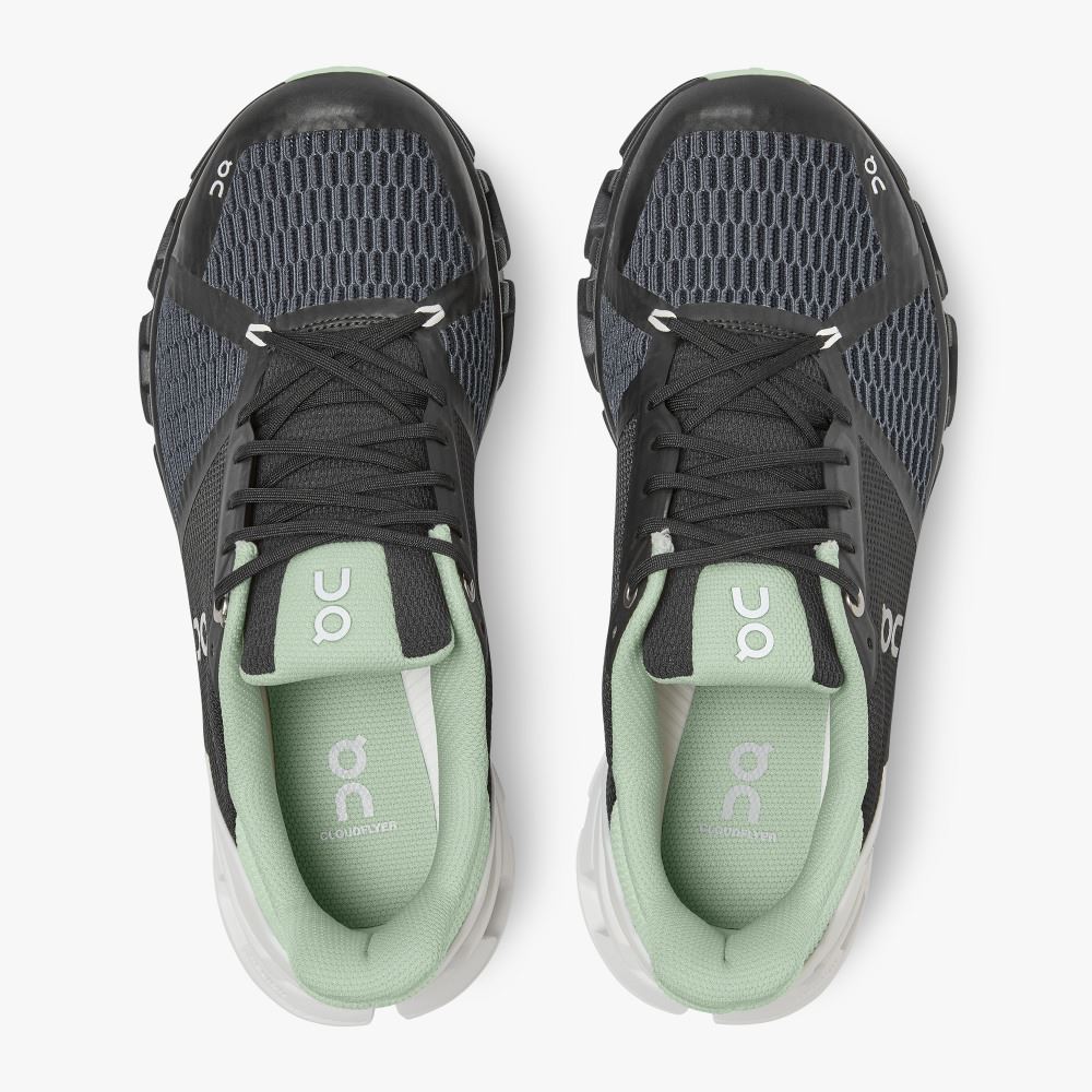 Black White Green Women's On Running Cloudflyer Road Running Shoes | WUS4010BF