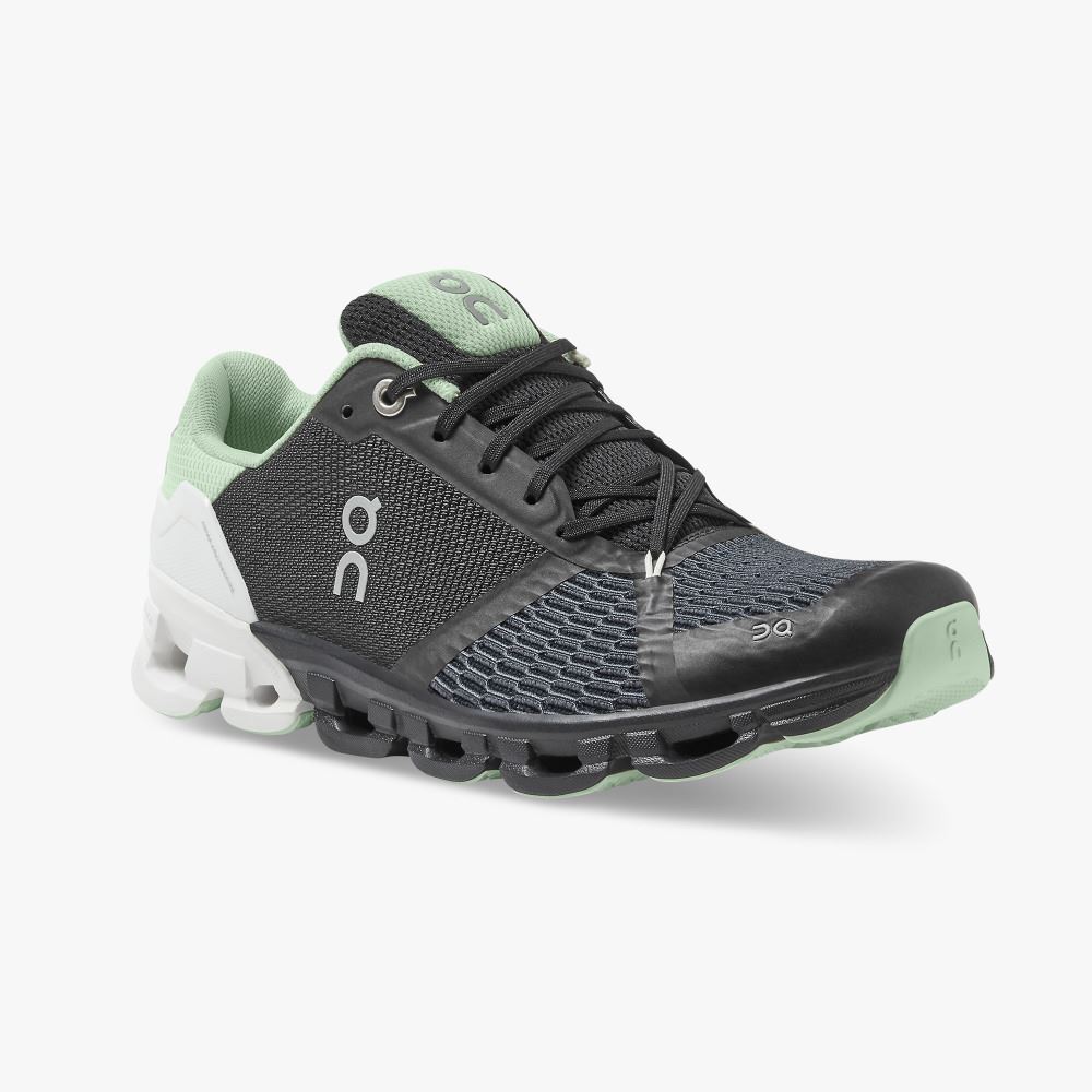 Black White Green Women's On Running Cloudflyer Road Running Shoes | WUS4010BF
