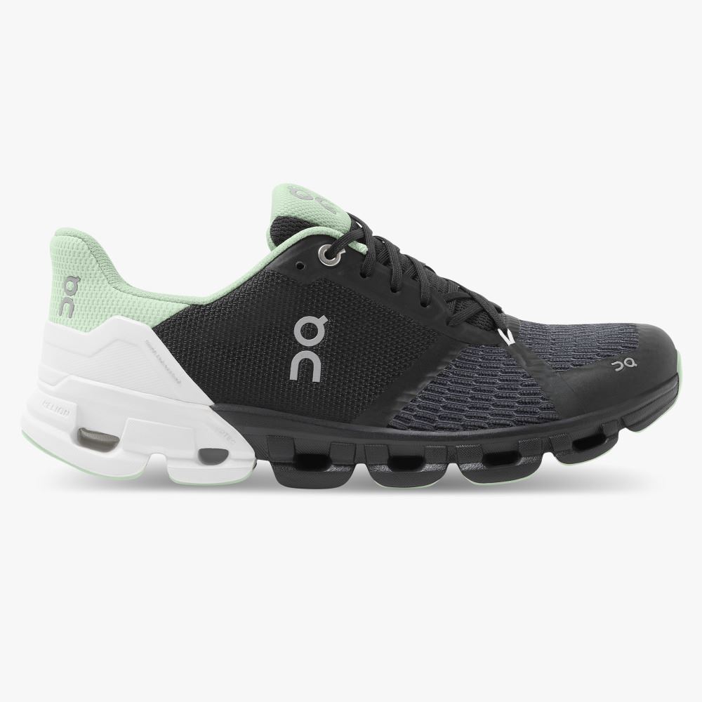 Black White Green Women\'s On Running Cloudflyer Road Running Shoes | WUS4010BF
