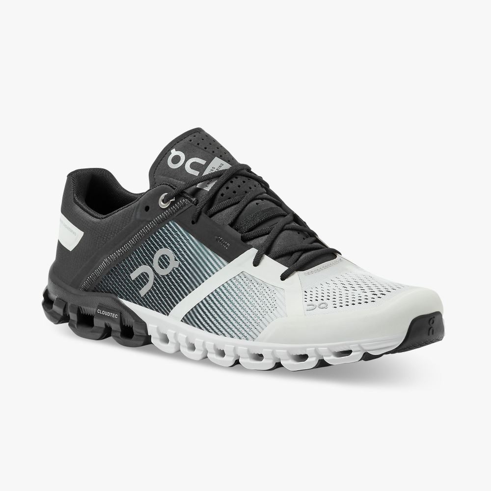 Black White Men's On Running Cloudflow Road Running Shoes | TBT6533HU