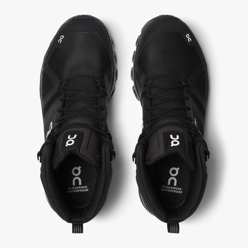 Black Women's On Running Cloudrock Hiking Shoes | BGC5598KE