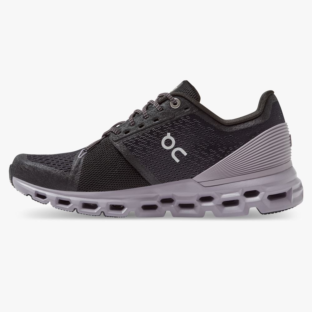 Black Women's On Running Cloudstratus Road Running Shoes | KIF4280OL