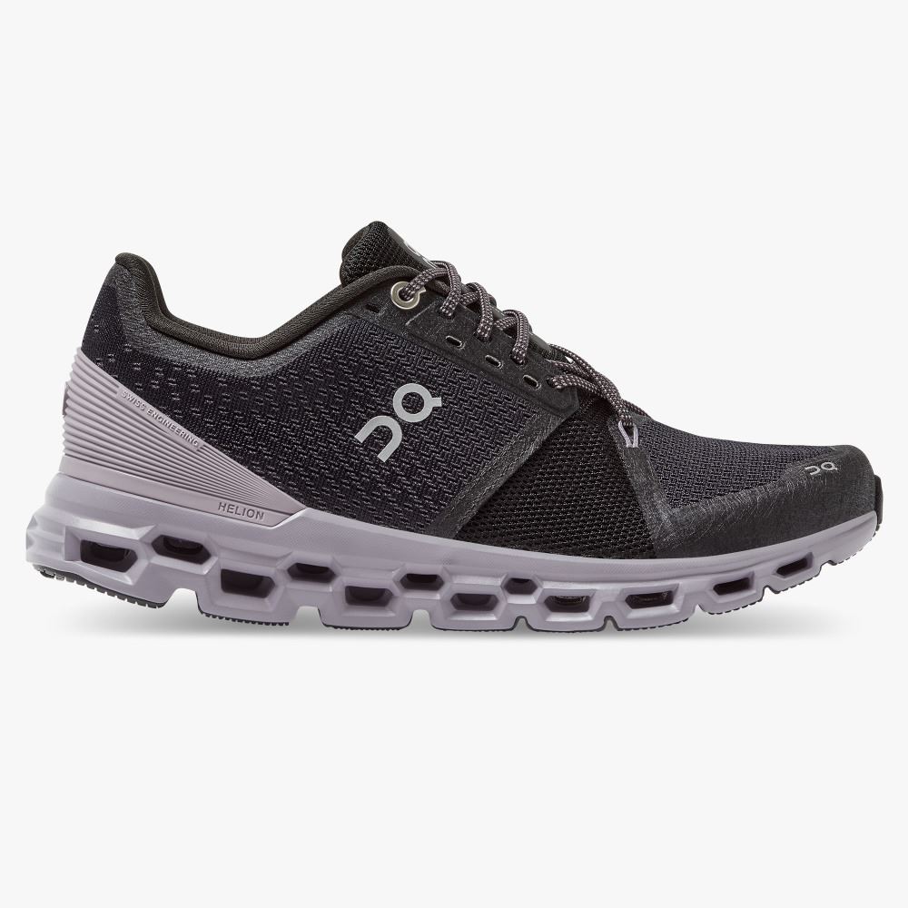 Black Women\'s On Running Cloudstratus Road Running Shoes | KIF4280OL
