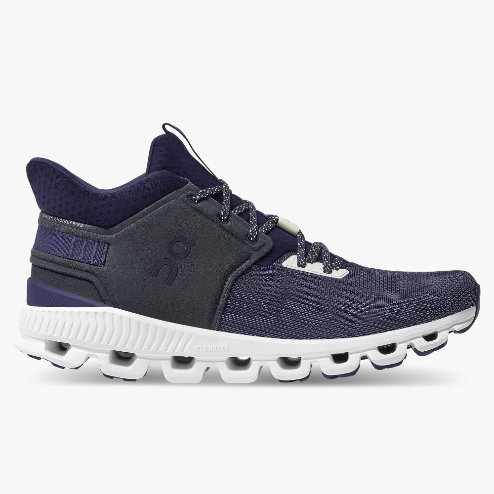 Blue Men\'s On Running Cloud Hi Sneakers | PVF5491QH