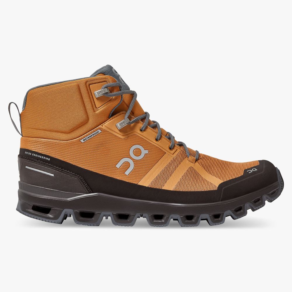 Brown Men\'s On Running Cloudrock Hiking Shoes | NTP243QS