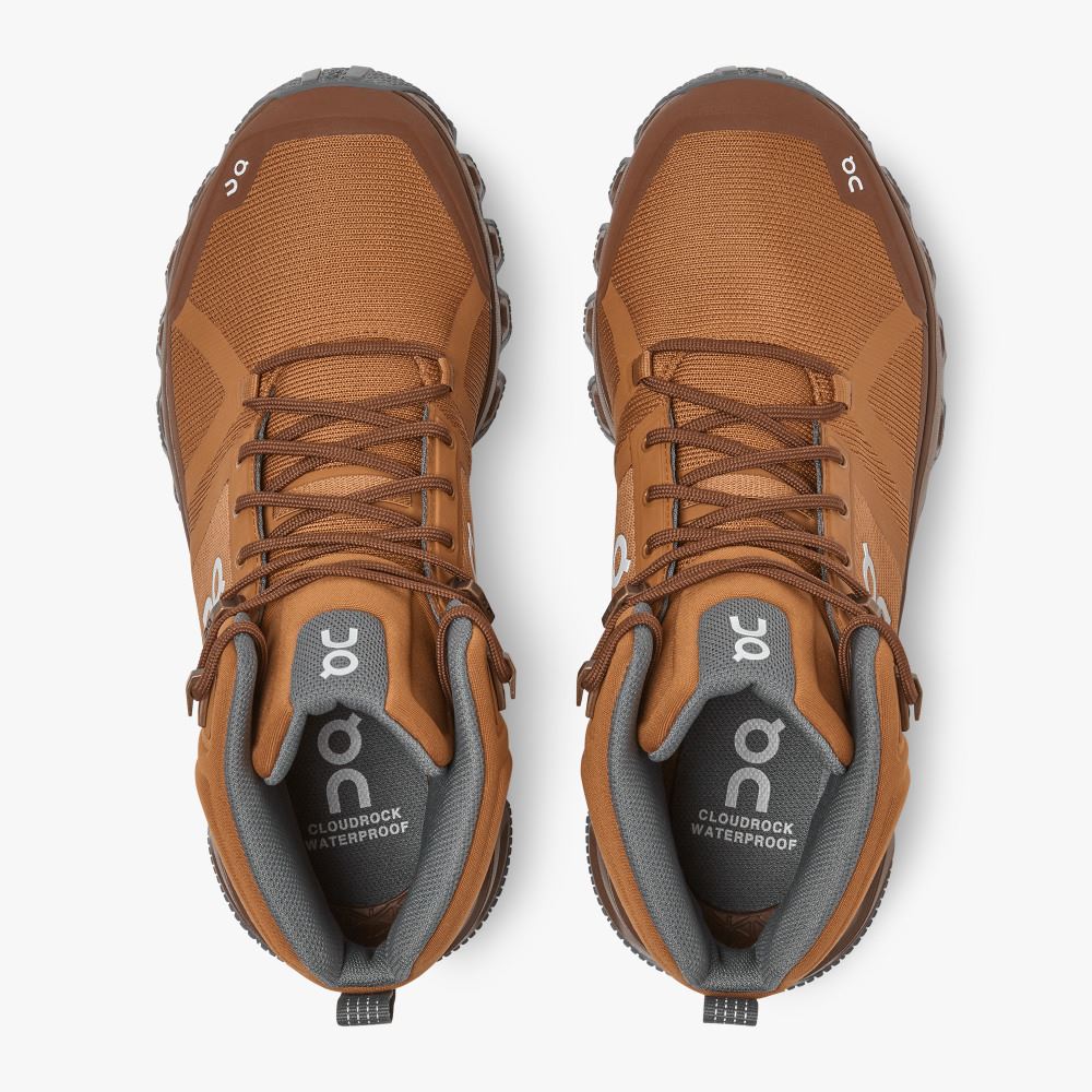 Brown Women's On Running Cloudrock Hiking Shoes | HQK9454FI