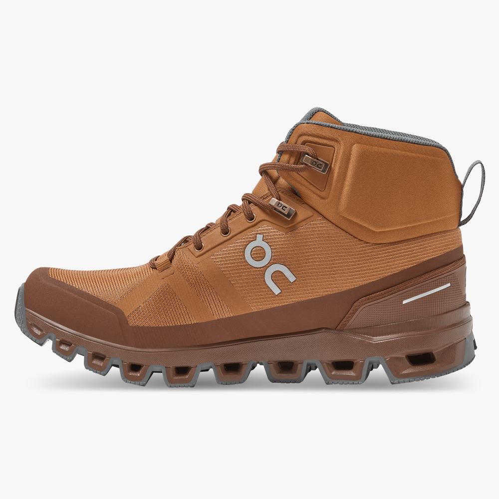 Brown Women's On Running Cloudrock Hiking Shoes | HQK9454FI