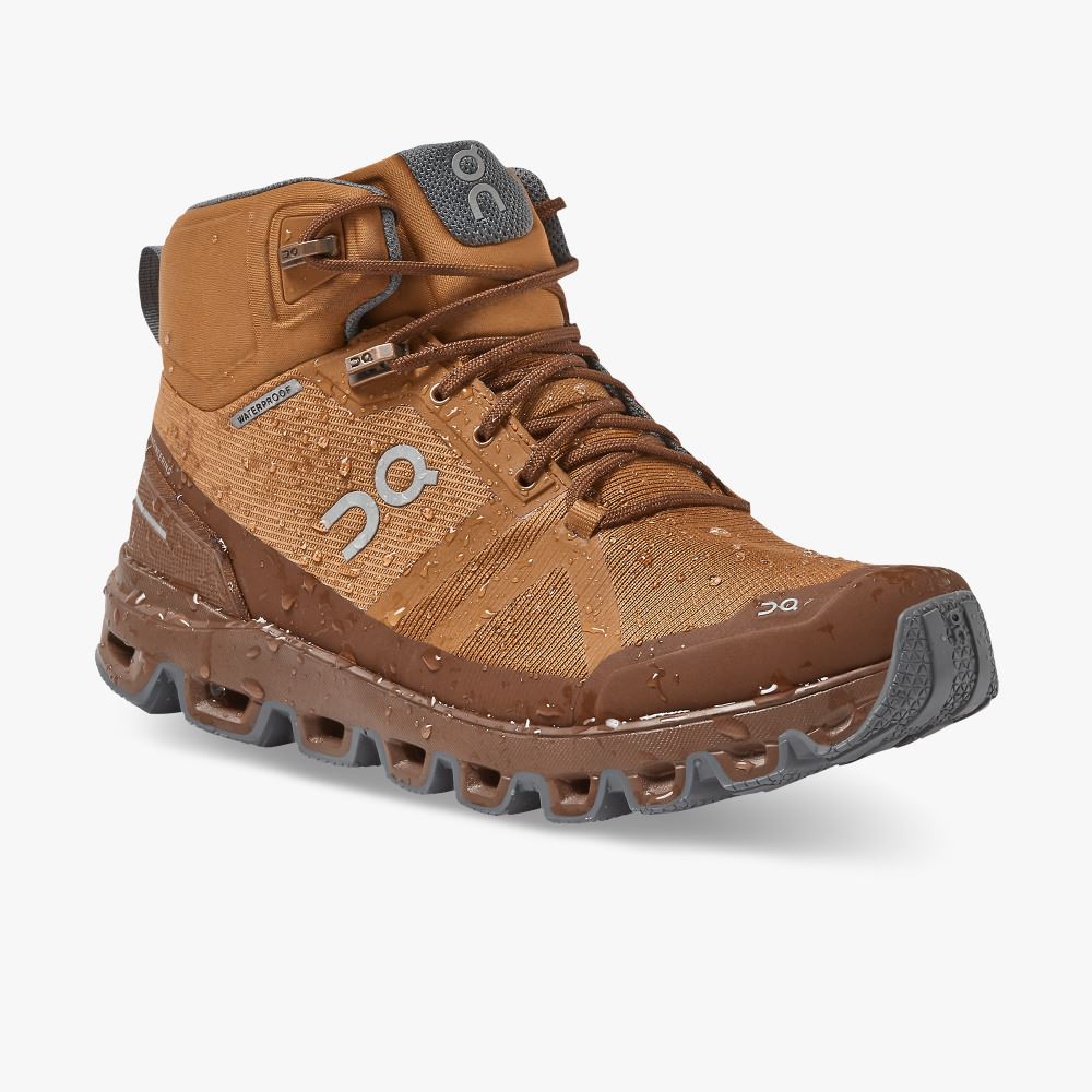 Brown Women's On Running Cloudrock Hiking Shoes | HQK9454FI