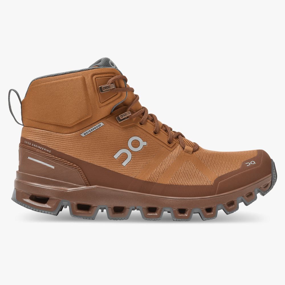Brown Women\'s On Running Cloudrock Hiking Shoes | HQK9454FI