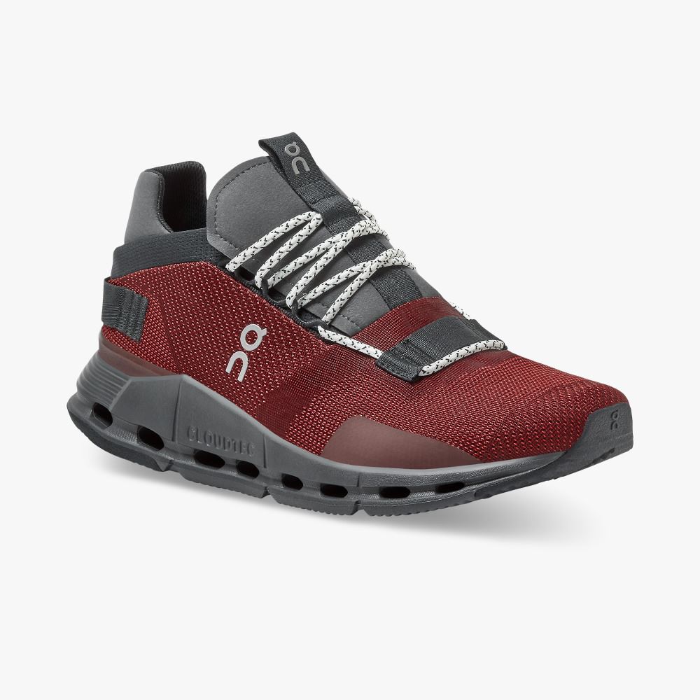 Burgundy Men's On Running Cloudnova Sneakers | QSL787OH