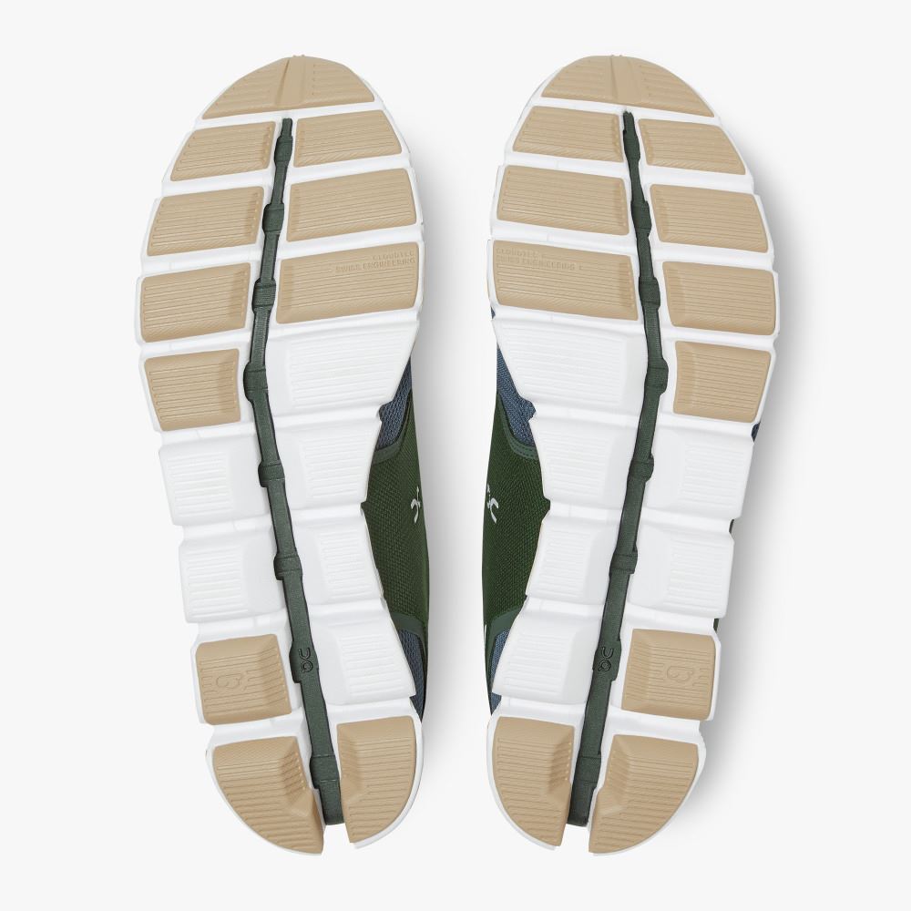 Green Blue Men's On Running Cloud Sneakers | ISK4661PW