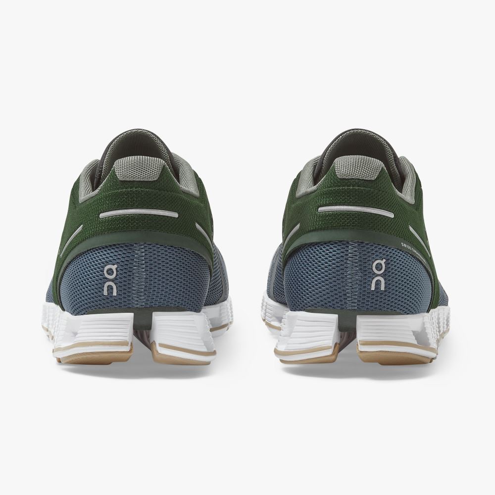 Green Blue Men's On Running Cloud Sneakers | ISK4661PW