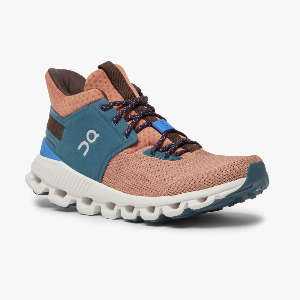 Green Light Brown Women's On Running Cloud Hi Sneakers | CCU4196IT
