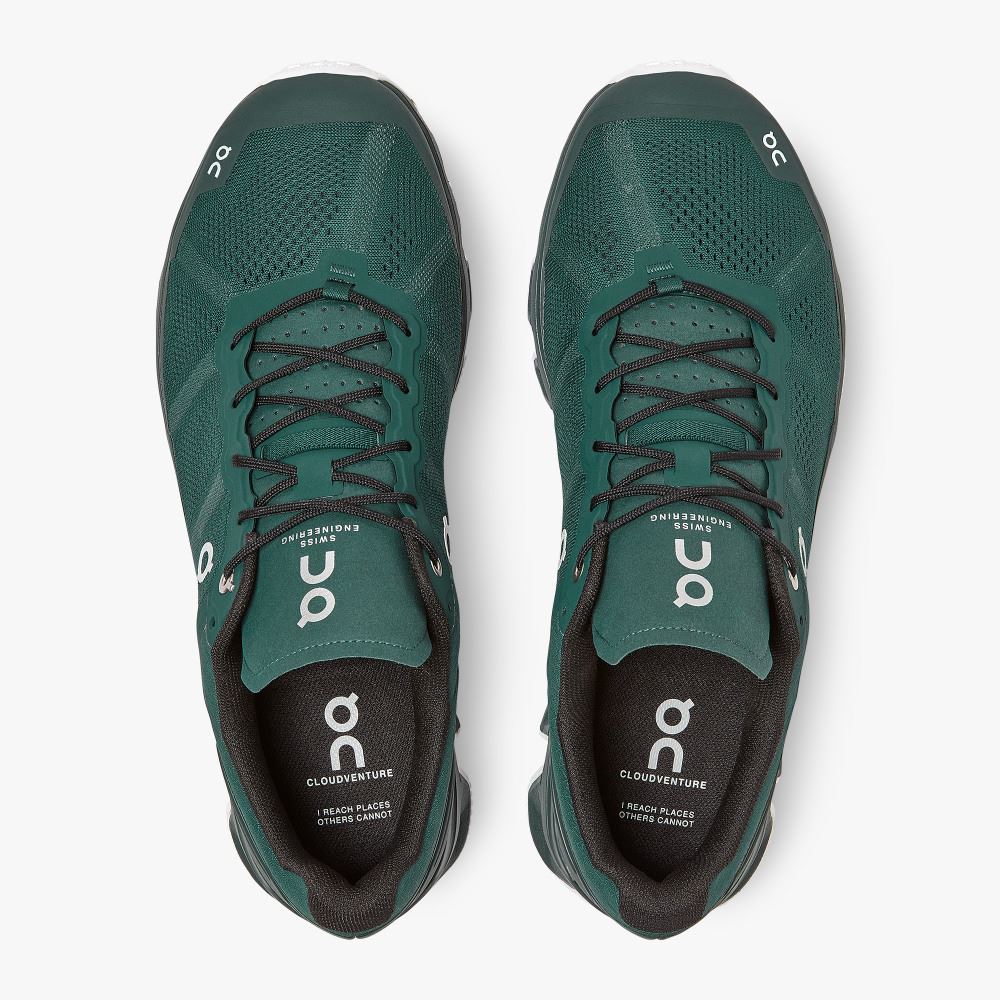 Green Men's On Running Cloudventure Trail Running Shoes | CRM8758RE