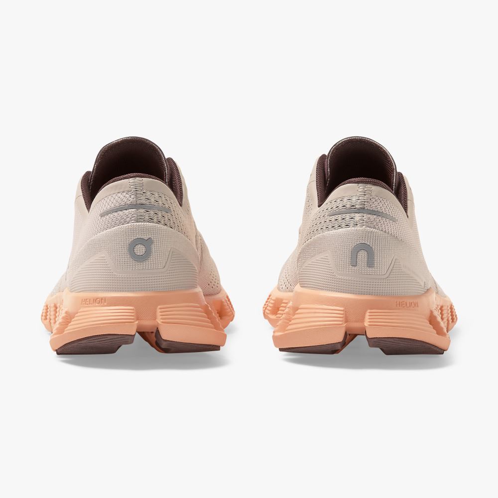 Grey Apricot Women's On Running Cloud X Road Running Shoes | KJH1662YI