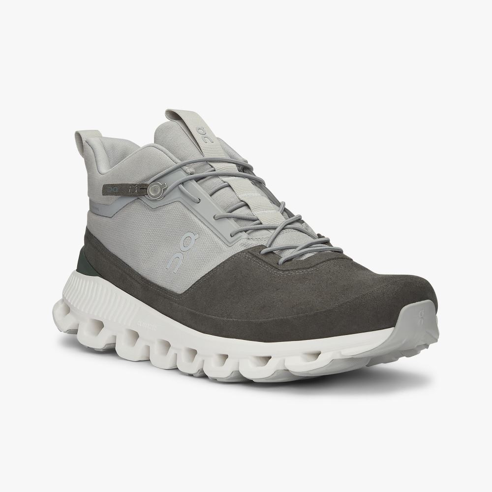 Grey Men's On Running Cloud Hi Sneakers | BGV353UN