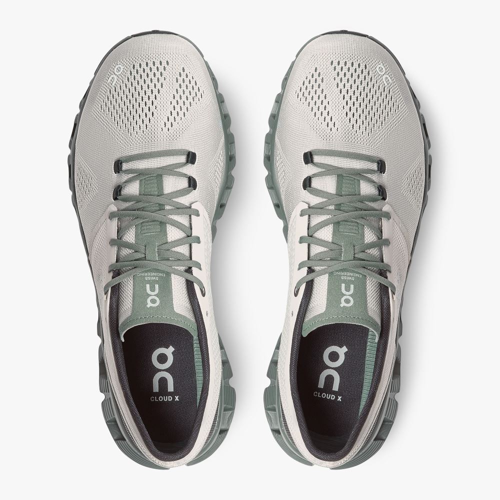 Grey Men's On Running Cloud X Road Running Shoes | VMT95GX