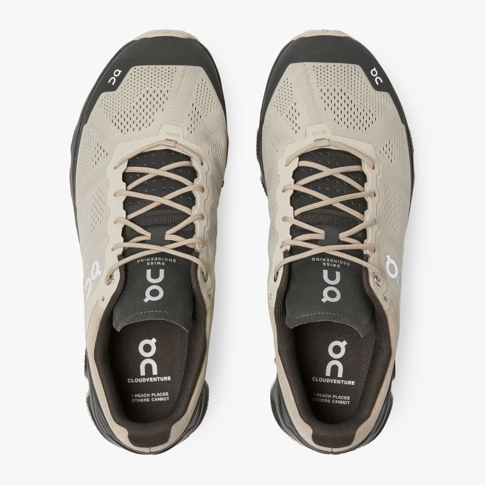 Khaki Black Men's On Running Cloudventure Trail Running Shoes | YKS9318FT
