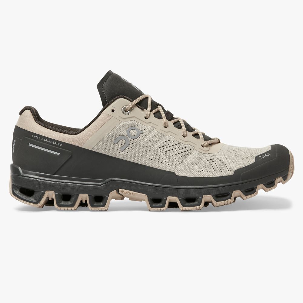 Khaki Black Men\'s On Running Cloudventure Trail Running Shoes | YKS9318FT