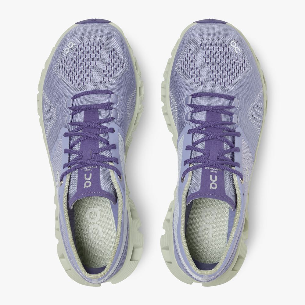 Lavender Women's On Running Cloud X Road Running Shoes | SBC775TA