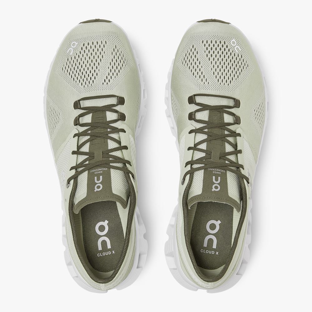Light Green Men's On Running Cloud X Road Running Shoes | VQB9695DH