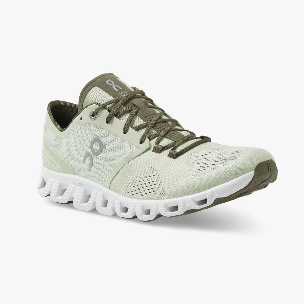 Light Green Men's On Running Cloud X Road Running Shoes | VQB9695DH