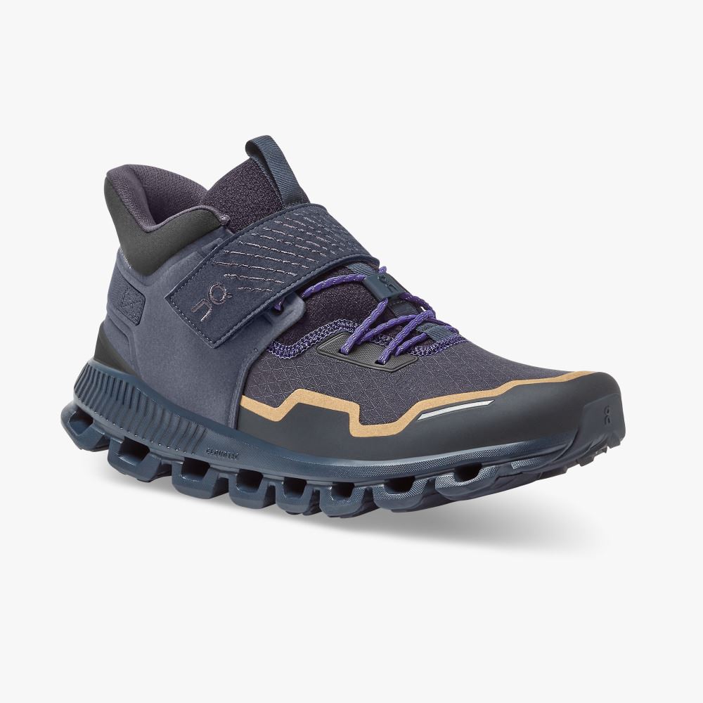 Navy Black Men's On Running Cloud Hi Sneakers | LPH1733PM