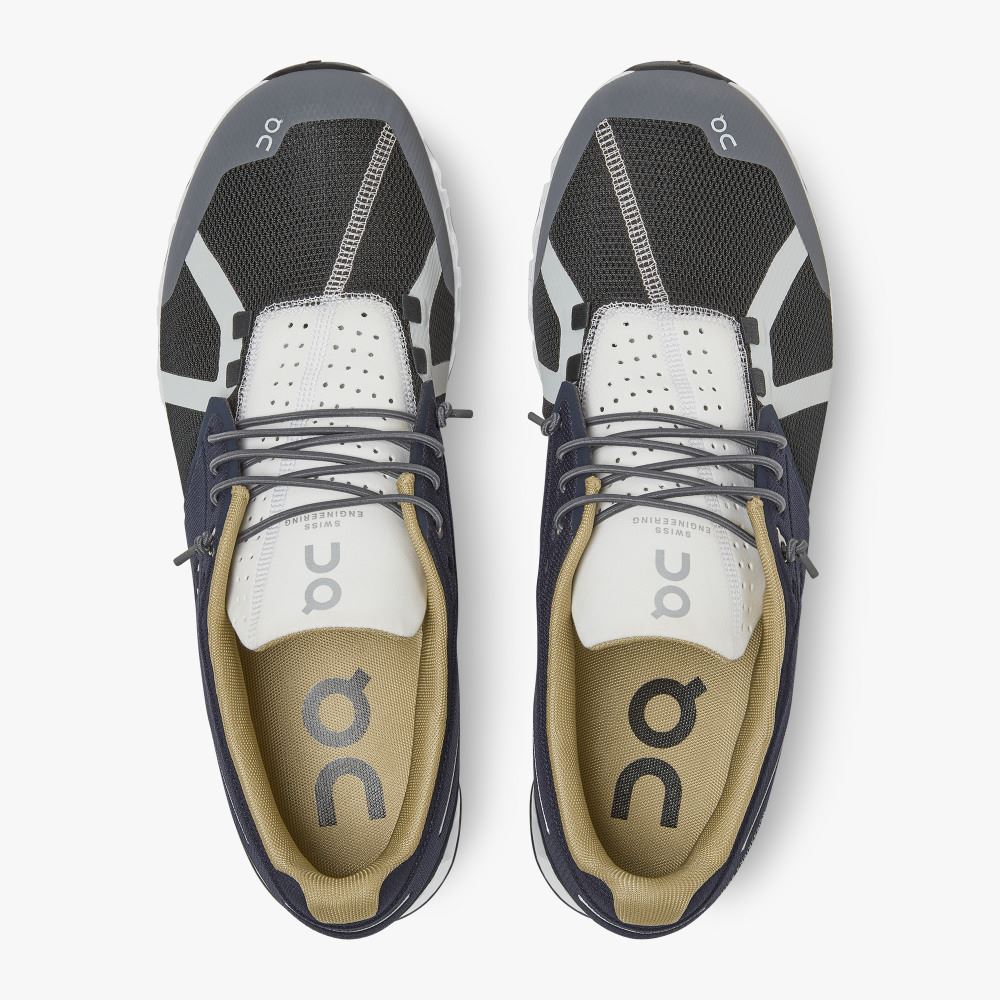 Navy Black Men's On Running Cloud Sneakers | MZE8859OM