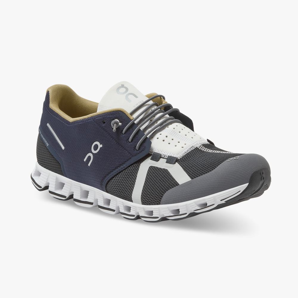 Navy Black Men's On Running Cloud Sneakers | MZE8859OM