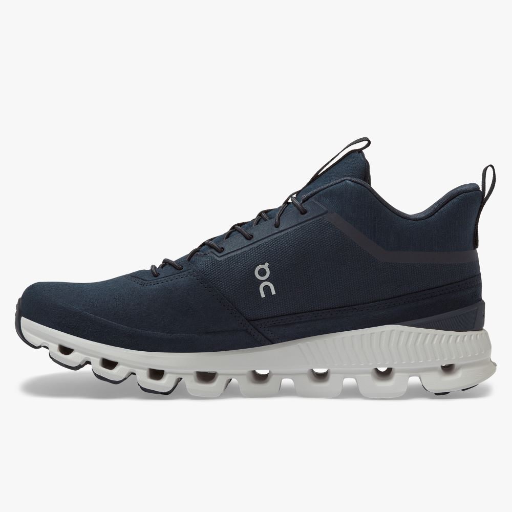Navy Men's On Running Cloud Hi Sneakers | JSL3322IY